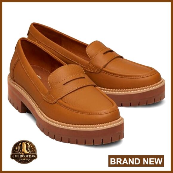 Leather Slip-On Loafers with Lug Sole, CloudBound Foam Insoles, Size [Specify] - Picture 5 of 7